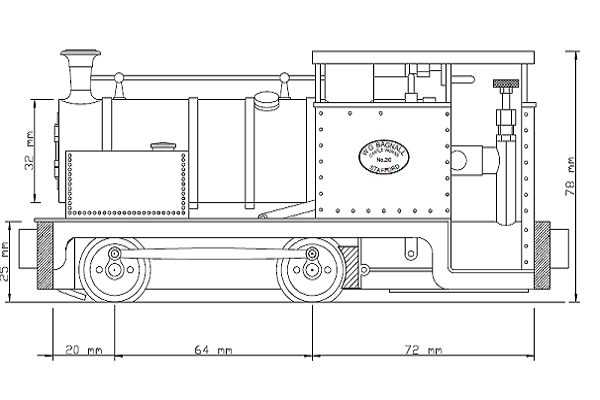 32mm轨距蒸汽动力机车BRICK模型图纸（pdf格式，迷你可爱）